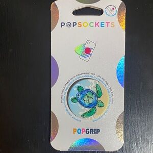 PopSockets PopGrip Phone Grip with Blue & Green Sea Turtle Design